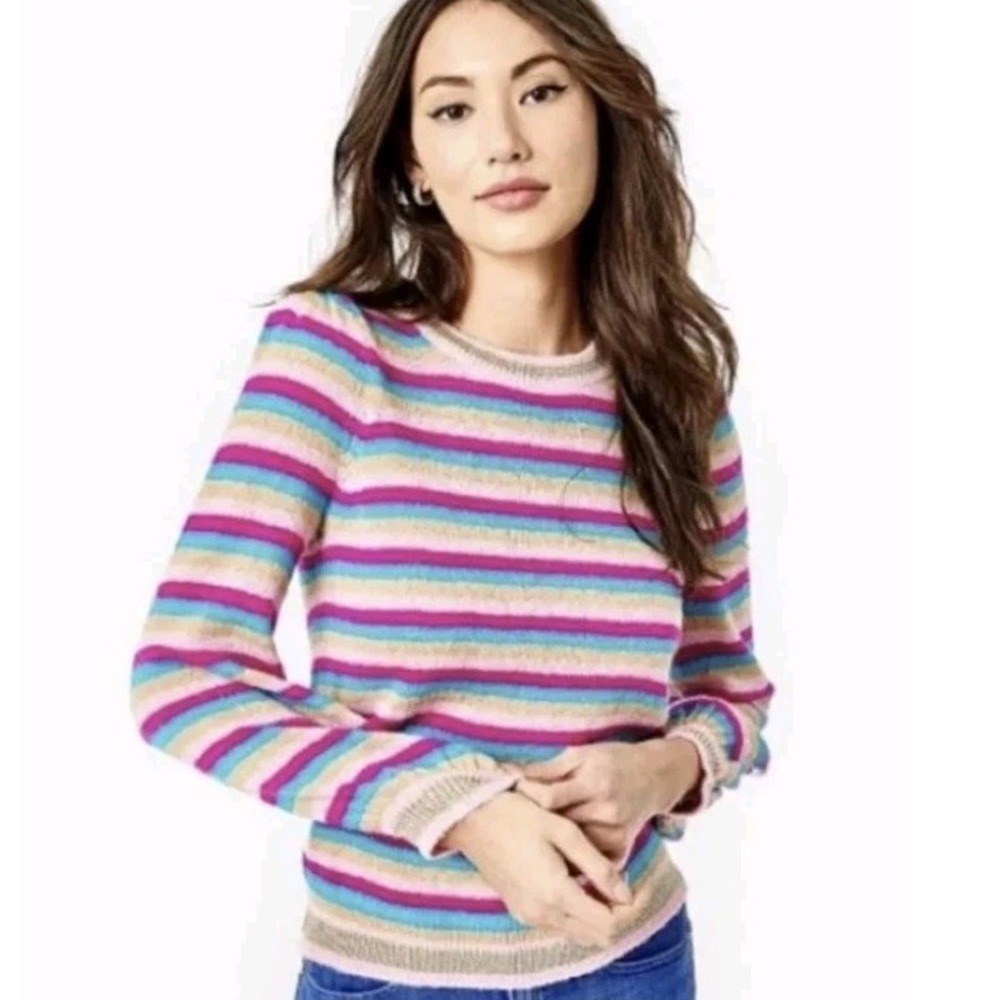 Lilly Pulitzer Marceletta Sweater Berry Soiree Carnival Striped Womens Small